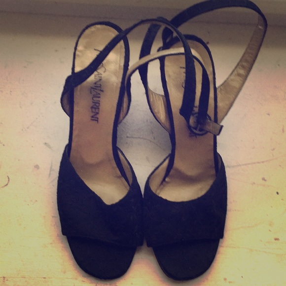 VTG Yves St Laurent mismatched embroidered wedge - Picture 1 of 7